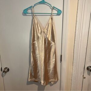 Express Gold Satin Slip Dress